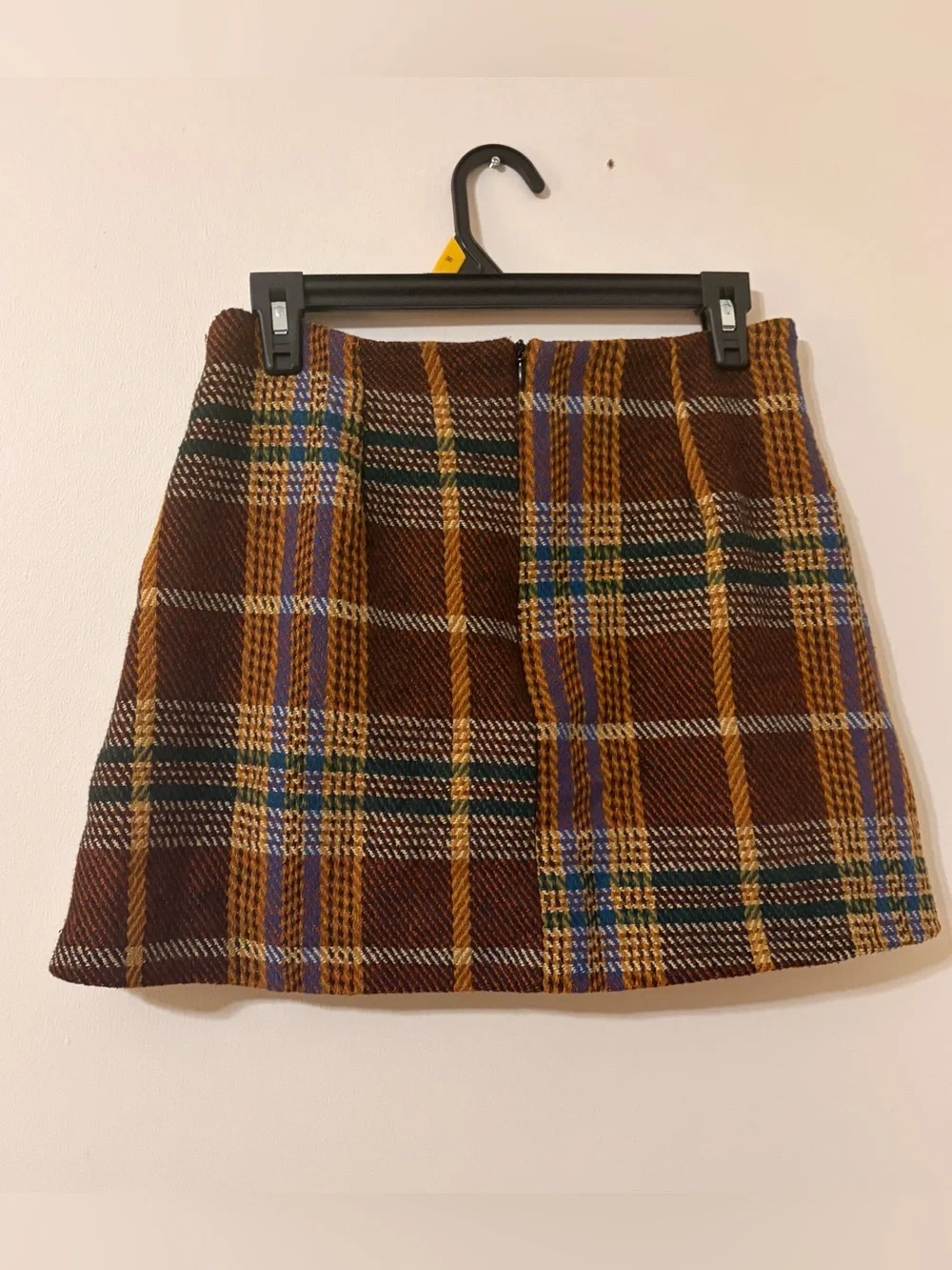 Cider Plaid Mini Skirt in Brown, Gold and Green